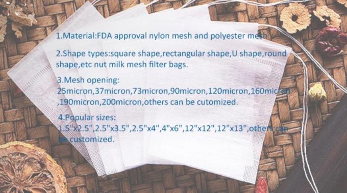 25- 200micron Amazon hot sales food grade 10*12 inch coffee nut milk use nylon filter mesh bag