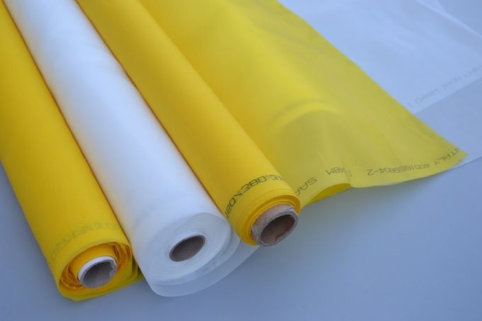 Printed Circuit Boards Polyester Printing Mesh , Flexible Yellow 110 Mesh Screen