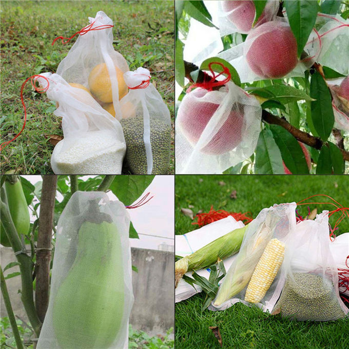 PE Fruit Saver Drawsting Fruit Protect Bags Insect Mesh Netting Bag Flower Protect