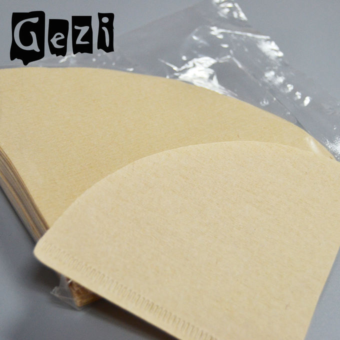 300mm Light Yellow Small Coffee Filters Wood Pulp ISO 9000 Custom Size