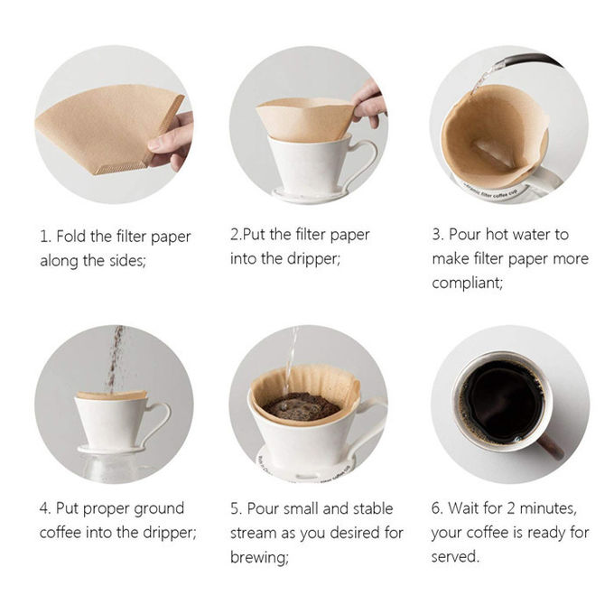 Disposable Filter Paper Sheets coffee filter paper V shape Filter Pour Over Dripper